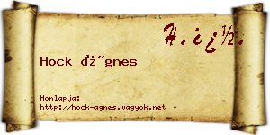 Hock Ágnes névjegykártya