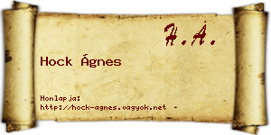 Hock Ágnes névjegykártya